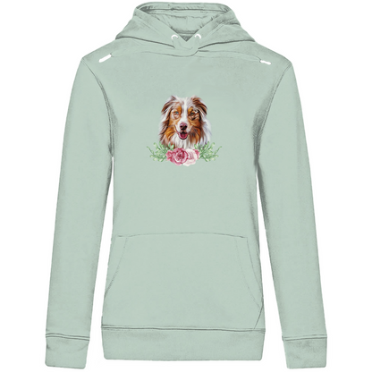 Flower Australian Shepherd - Bio-Hoodie für Damen