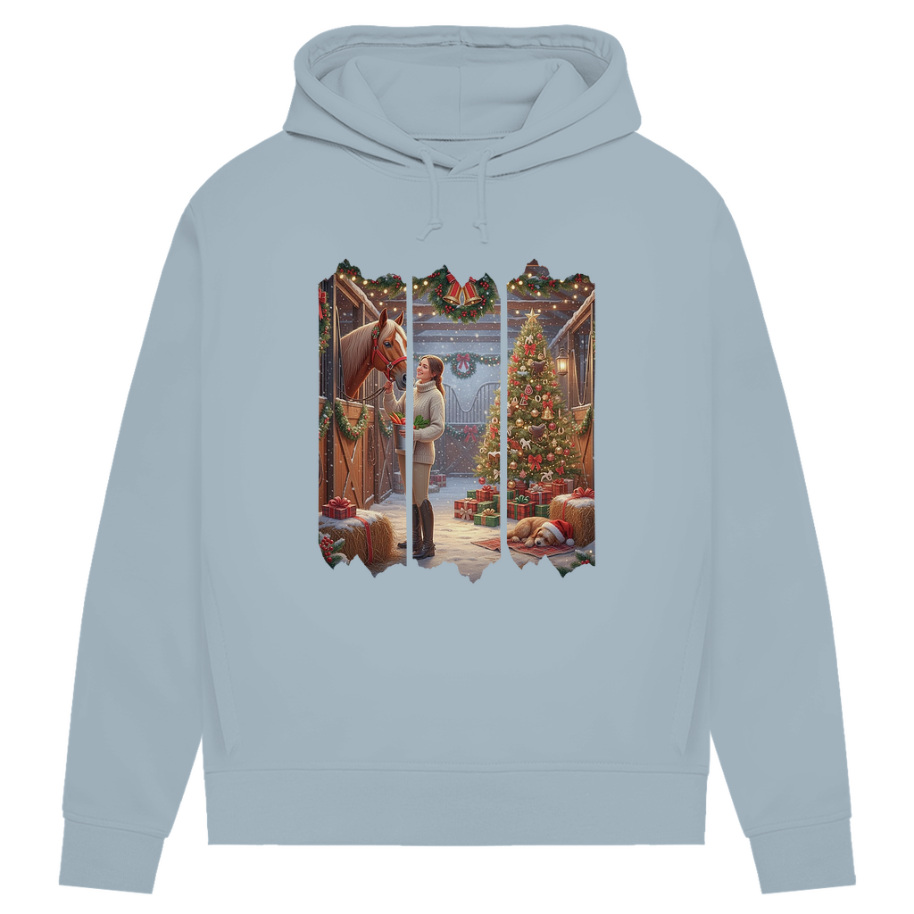 Weihnachtszauber im Stall - Bio-Hoodie für Damen