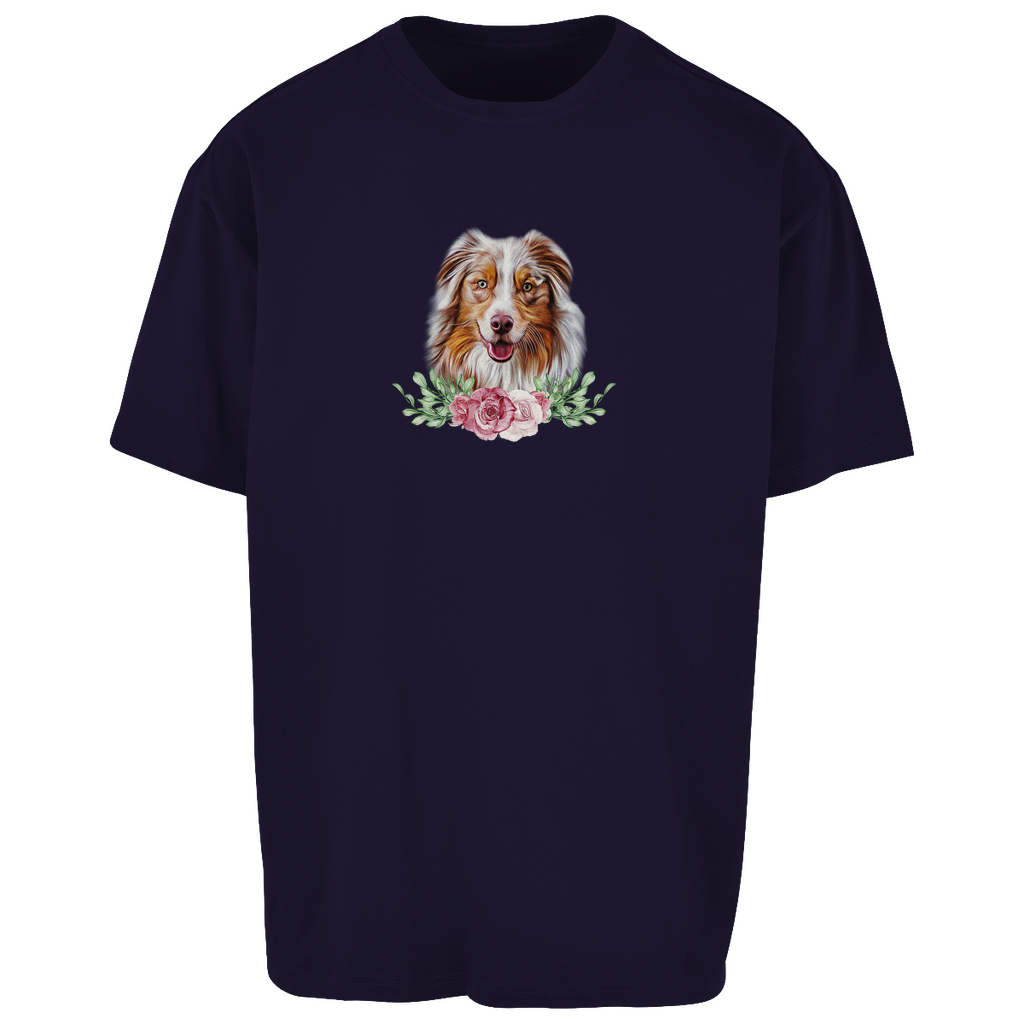 Flower Australian Shepherd - Oversize T-Shirt - Unisex