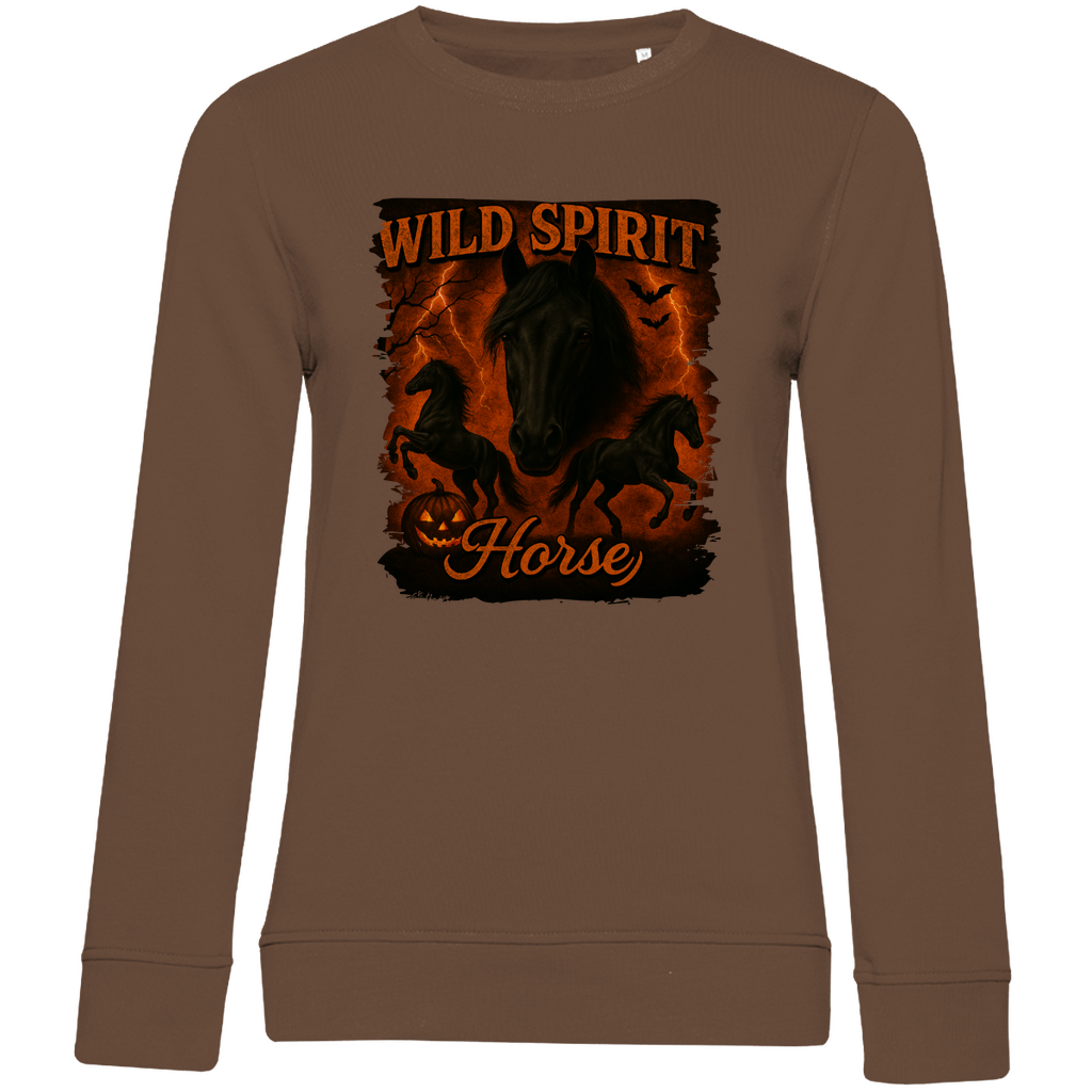Black & Fire Horse - Bio-Sweatshirt für Damen