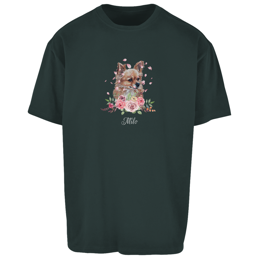 Flower Chihuahua - Oversize T-Shirt Unisex - Dein Wunschtext