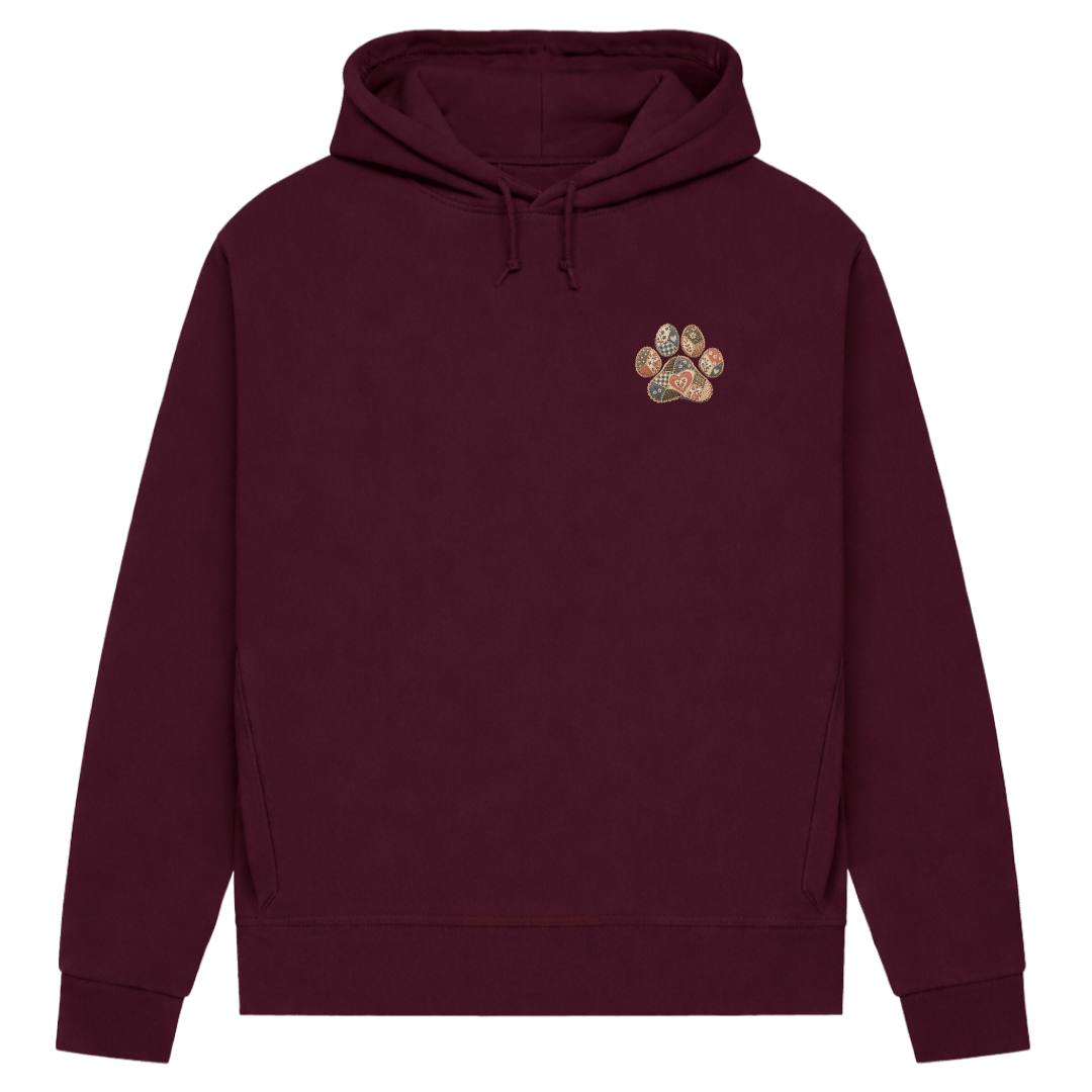Damen Bio-Hoodie mit kleiner Patchwork-Pfote | Hundeliebe