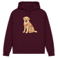 Labrador Damen Bio-Hoodie – Vintage-Patchwork-Look mit Herz