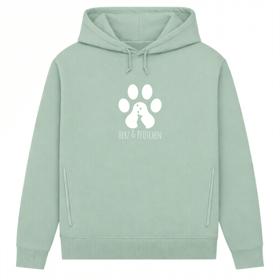 Herz und Pfötchen– Hoodie aus Bio-Baumwolle für Damen