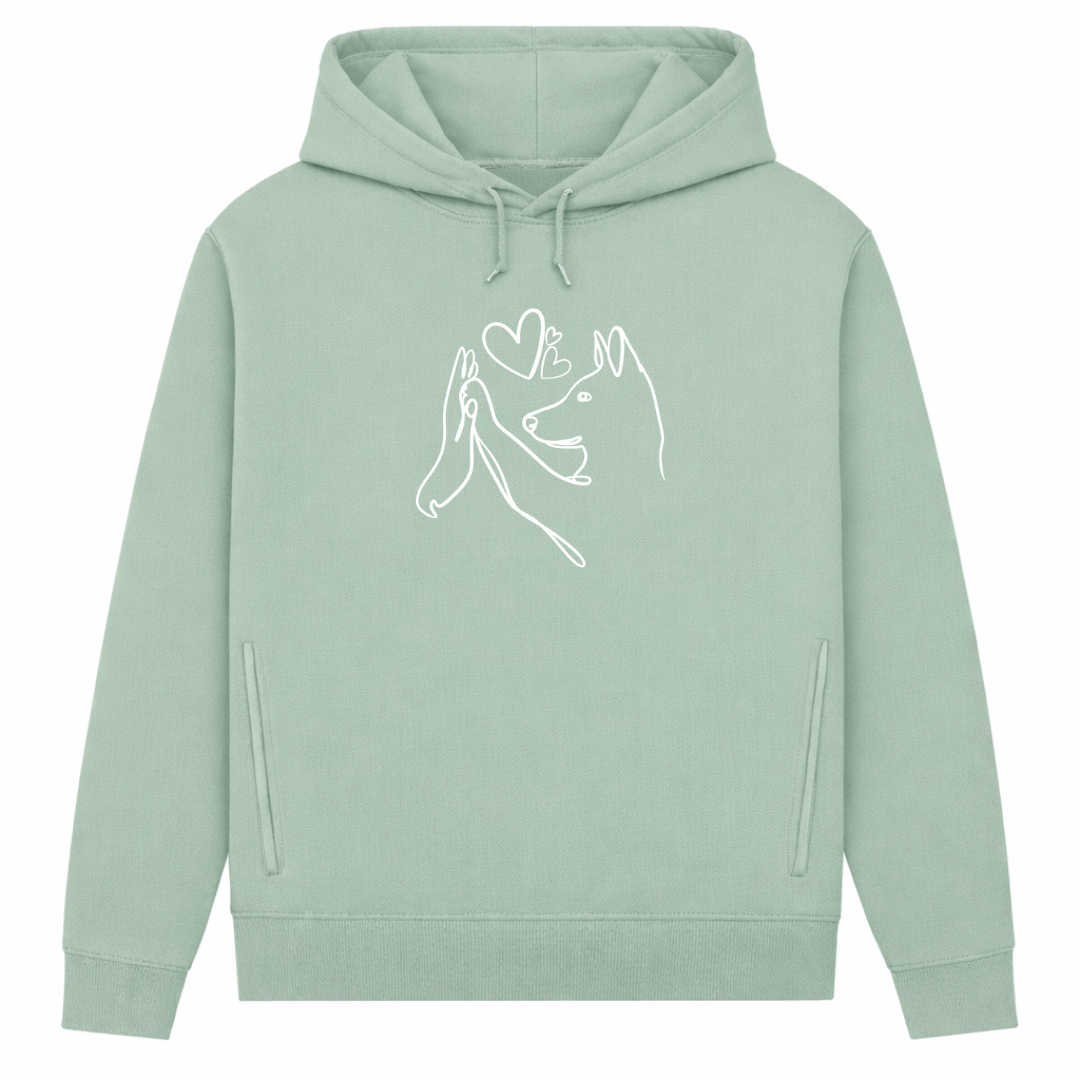 Wahre Liebe Stehohren– Hoodie aus Bio-Baumwolle für Damen