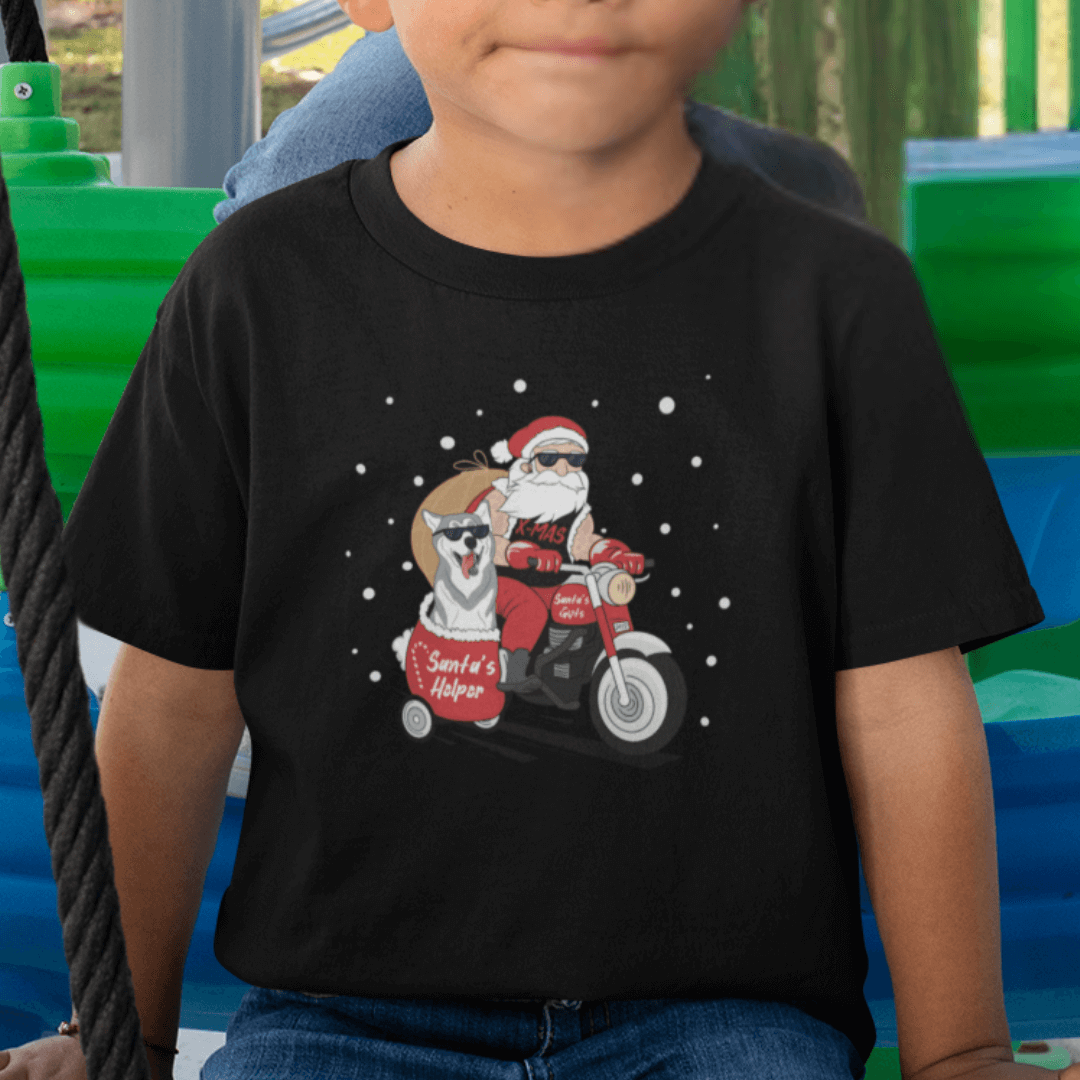 Biker Santa  - Bio T-Shirt für Kinder