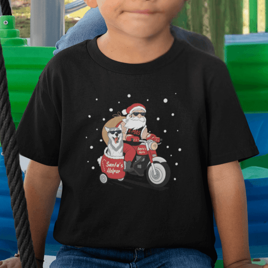 Biker Santa  - Bio T-Shirt für Kinder