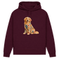 Golden Retriever Damen Bio-Hoodie – Patchwork-Look mit Herz