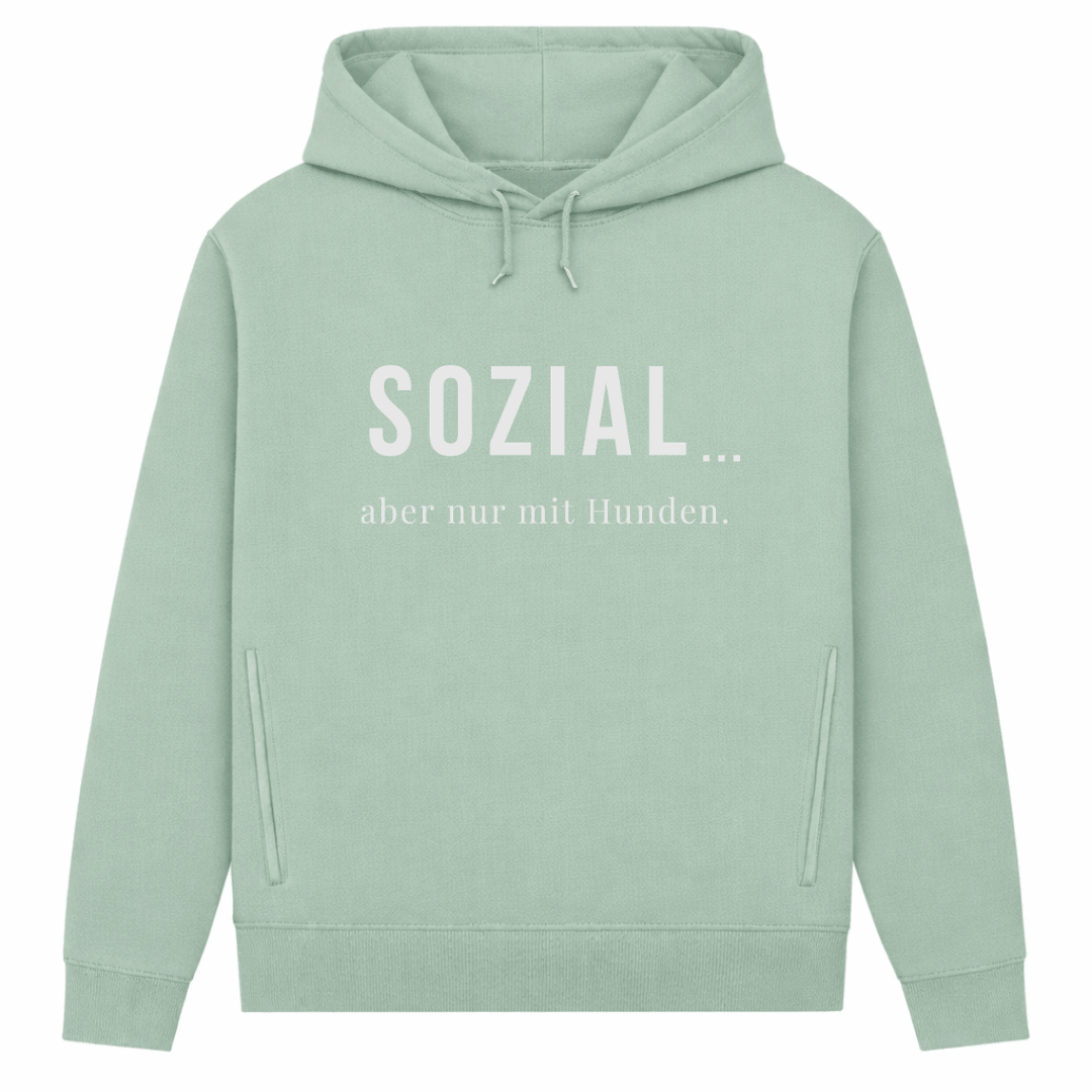 SOZIAL...  – Hoodie aus Bio-Baumwolle für Damen