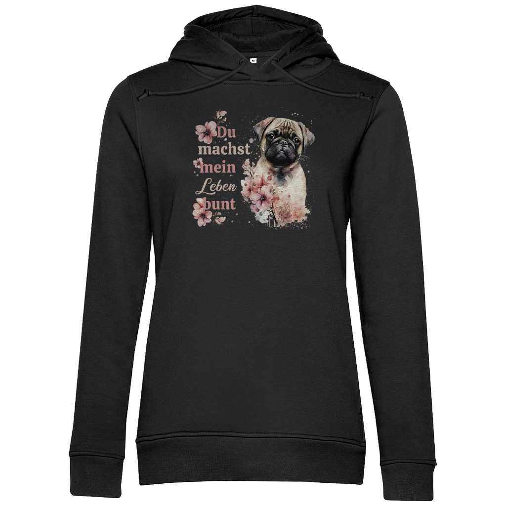 Pastell Mops - Bio-Hoodie für Damen