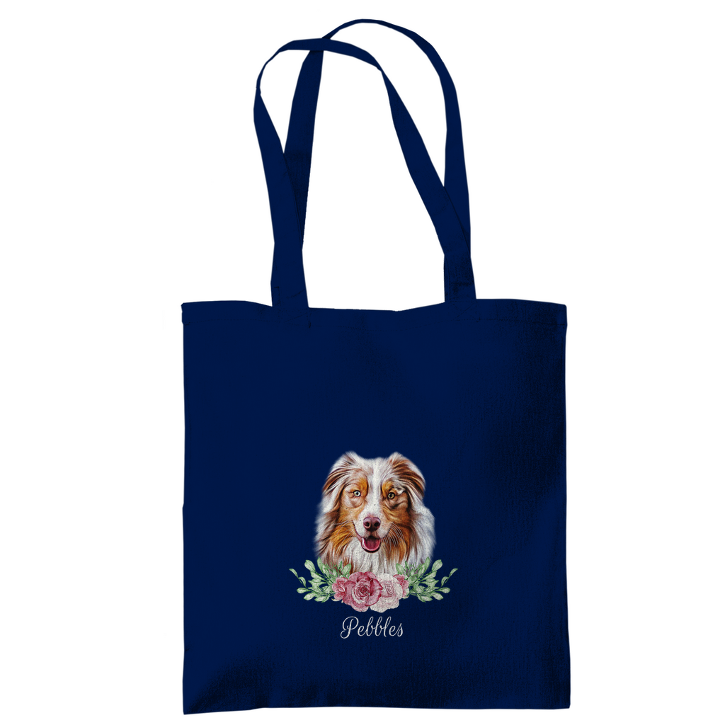 Flower Australian Shepherd - Tragetasche - Dein Wunschtext