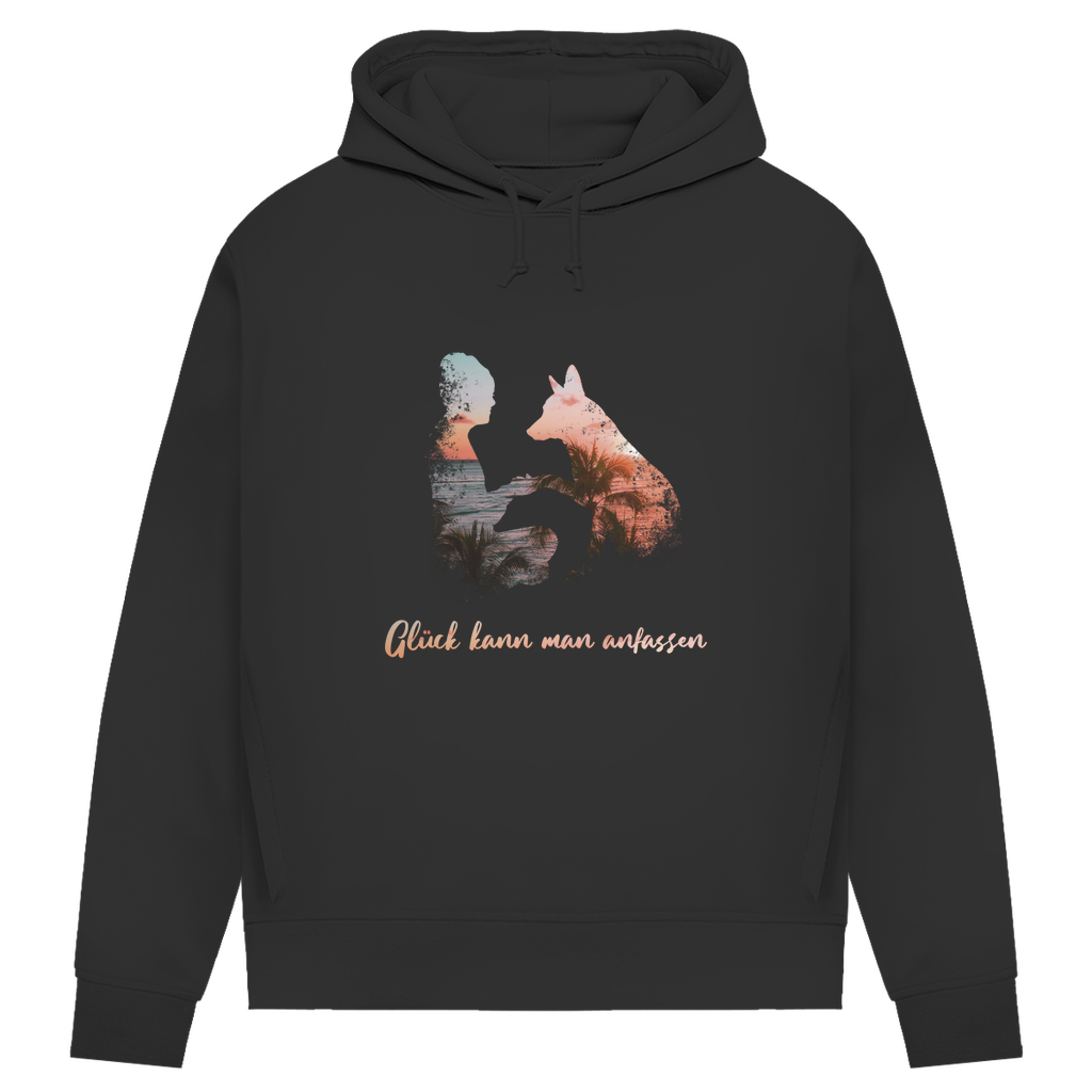 Glück kann man anfassen - Bio-Hoodie für Damen