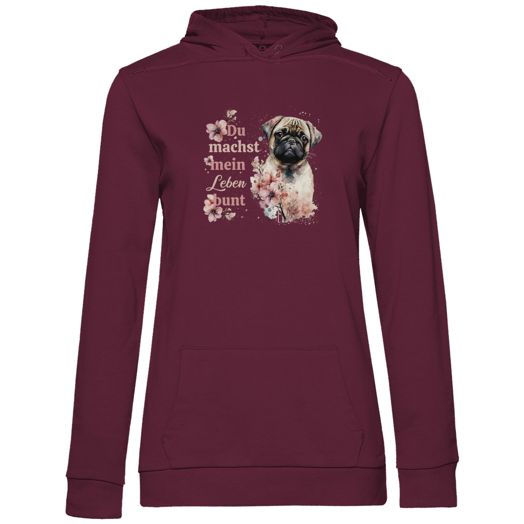 Pastell Mops - Hoodie für Damen