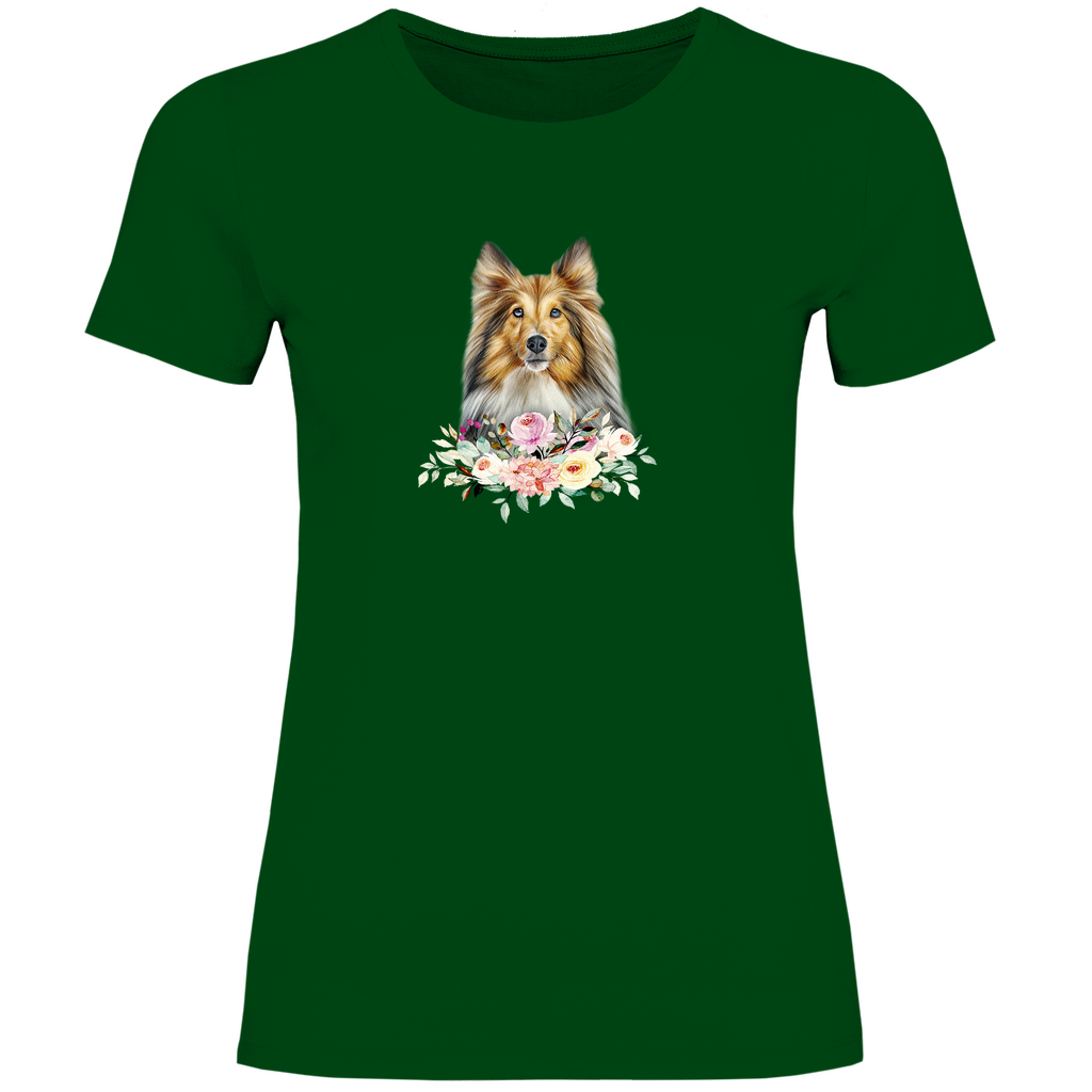 Flower Sheltie - T-Shirt für Damen