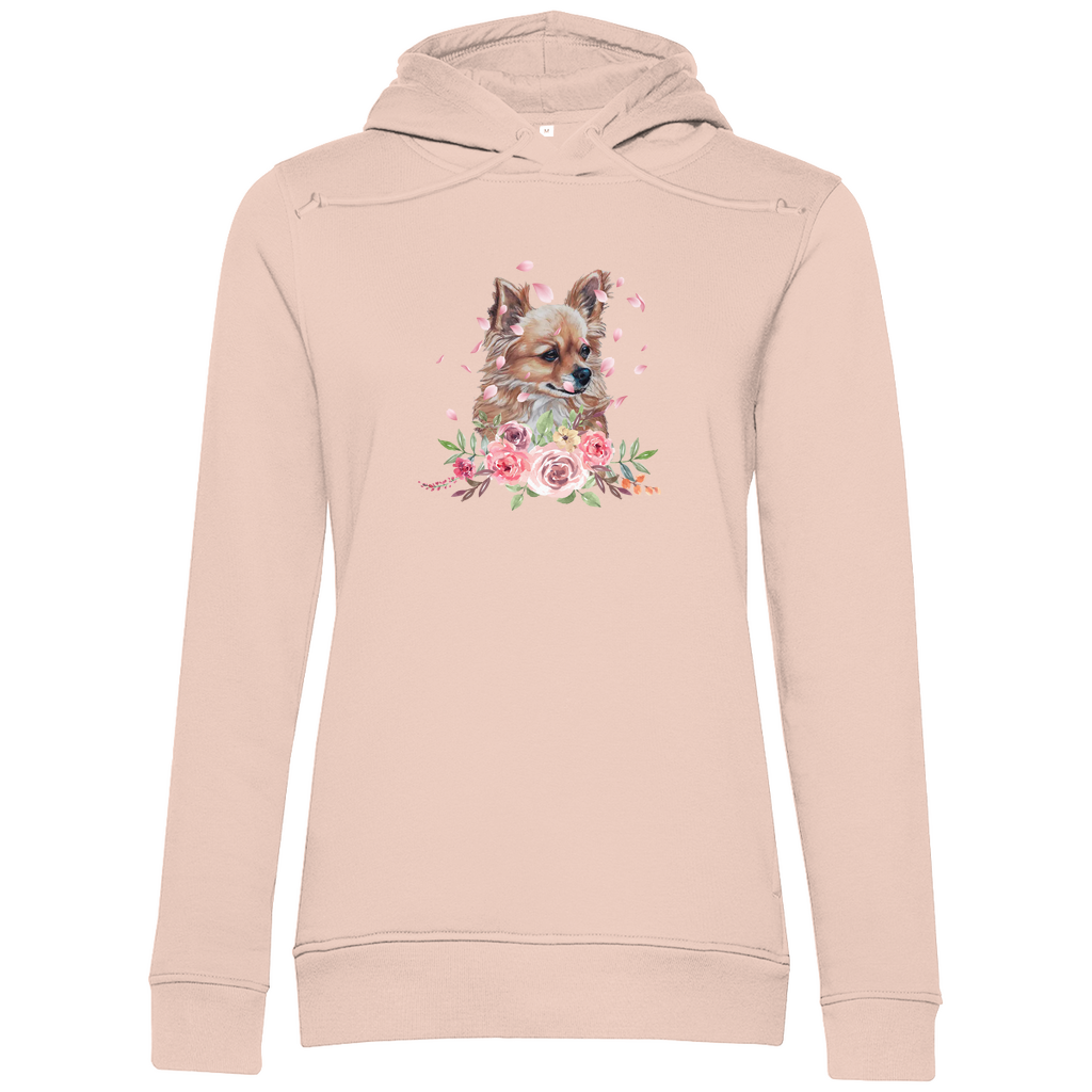 Flower Chihuahua - Bio-Hoodie für Damen