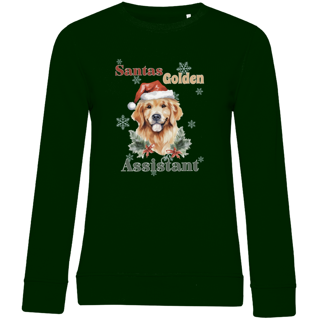 Santas Golden Assistant - Bio-Sweatshirt für Damen-Weihnachten