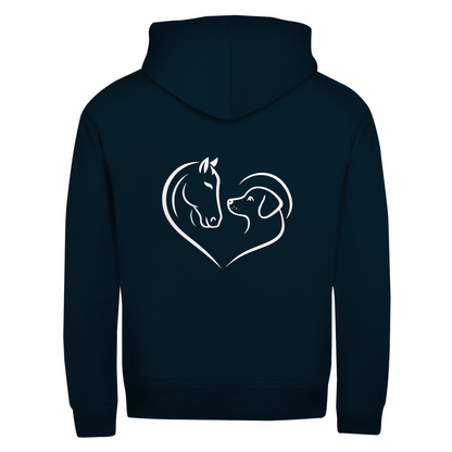 Herzensfreunde- Zipper-Hoodie Unisex | Rückendruck