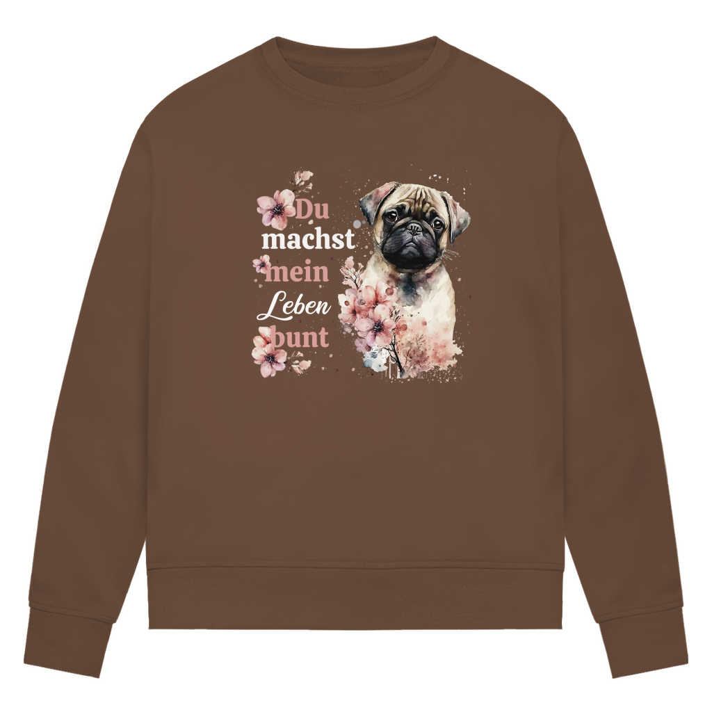 Pastell Mops - Bio-Sweatshirt für Damen