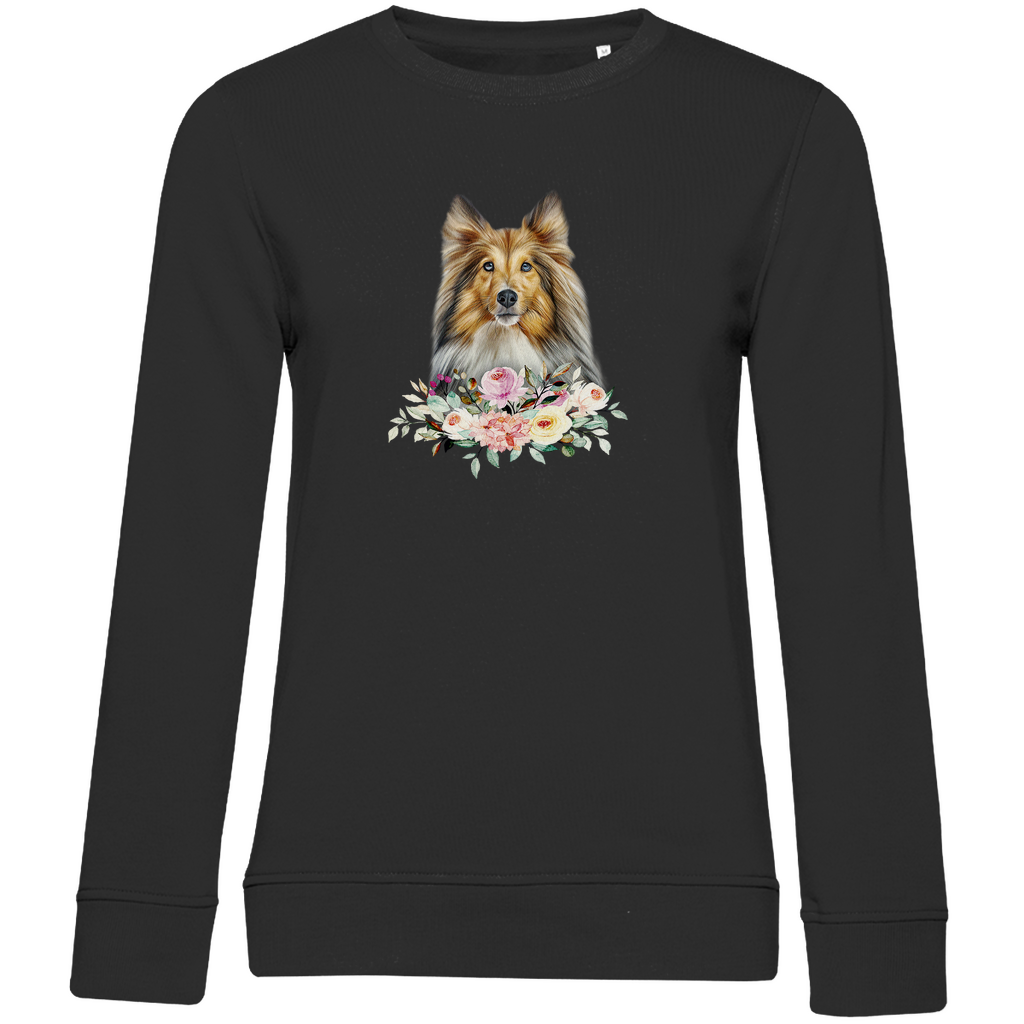 Flower Shetland Sheepdog - Bio-Sweatshirt für Damen