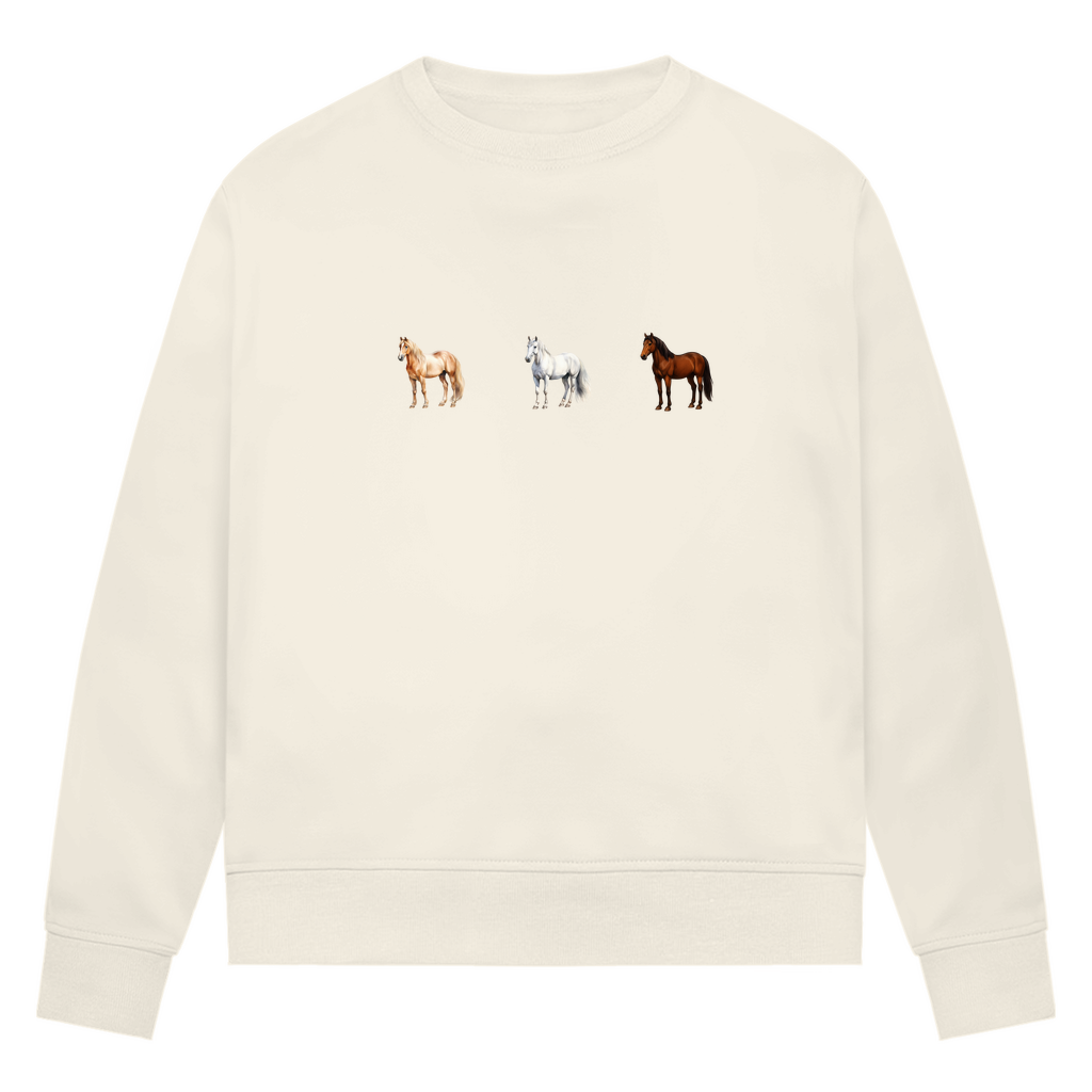 Pferde Trio - Bio-Sweatshirt für Damen