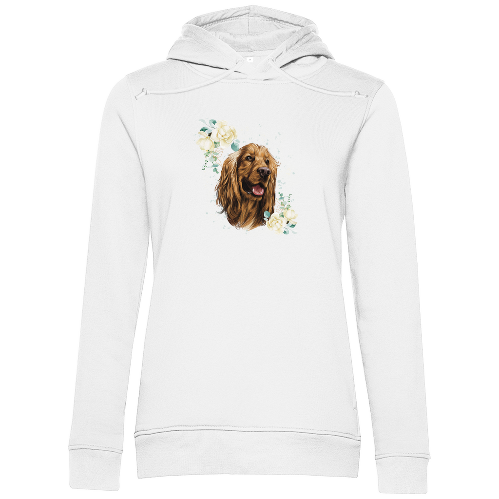 Flower Cocker Spaniel - Bio-Hoodie für Damen