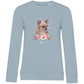 Flower Chihuahua- Bio-Sweatshirt für Damen-Dein Wunschtext