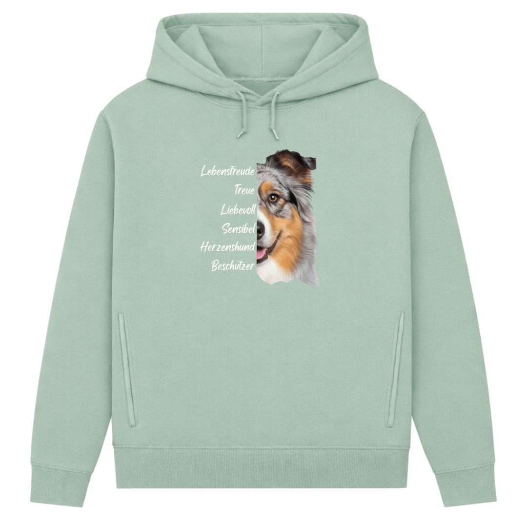 Australian Shepherd – Hoodie aus Bio-Baumwolle für Damen