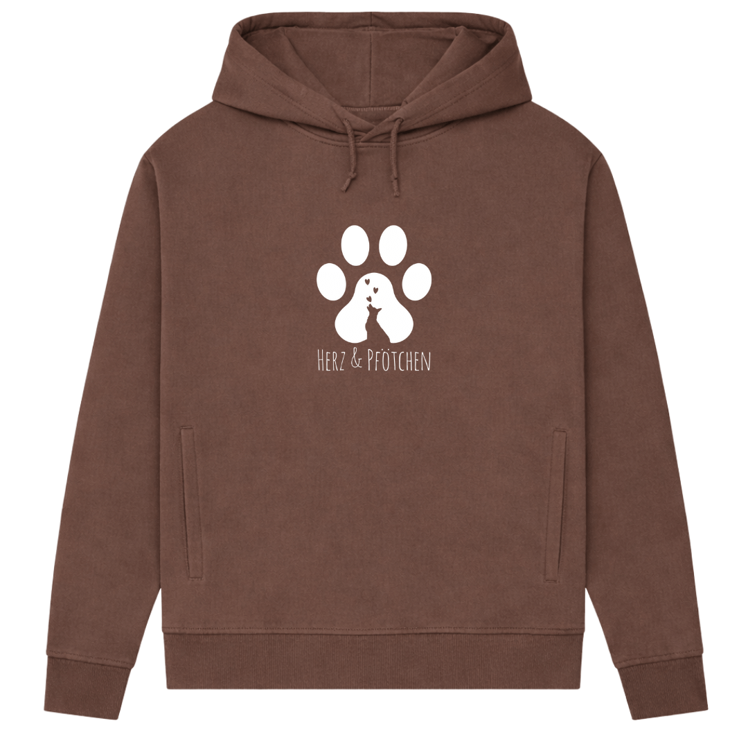 Herz und Pfötchen– Hoodie aus Bio-Baumwolle für Damen