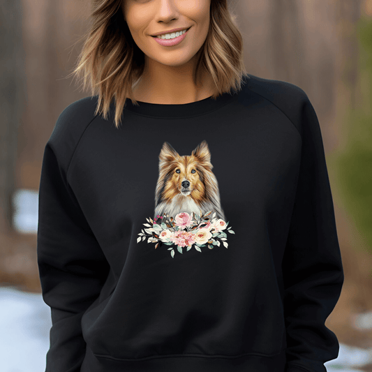 Flower Shetland Sheepdog - Bio-Sweatshirt für Damen