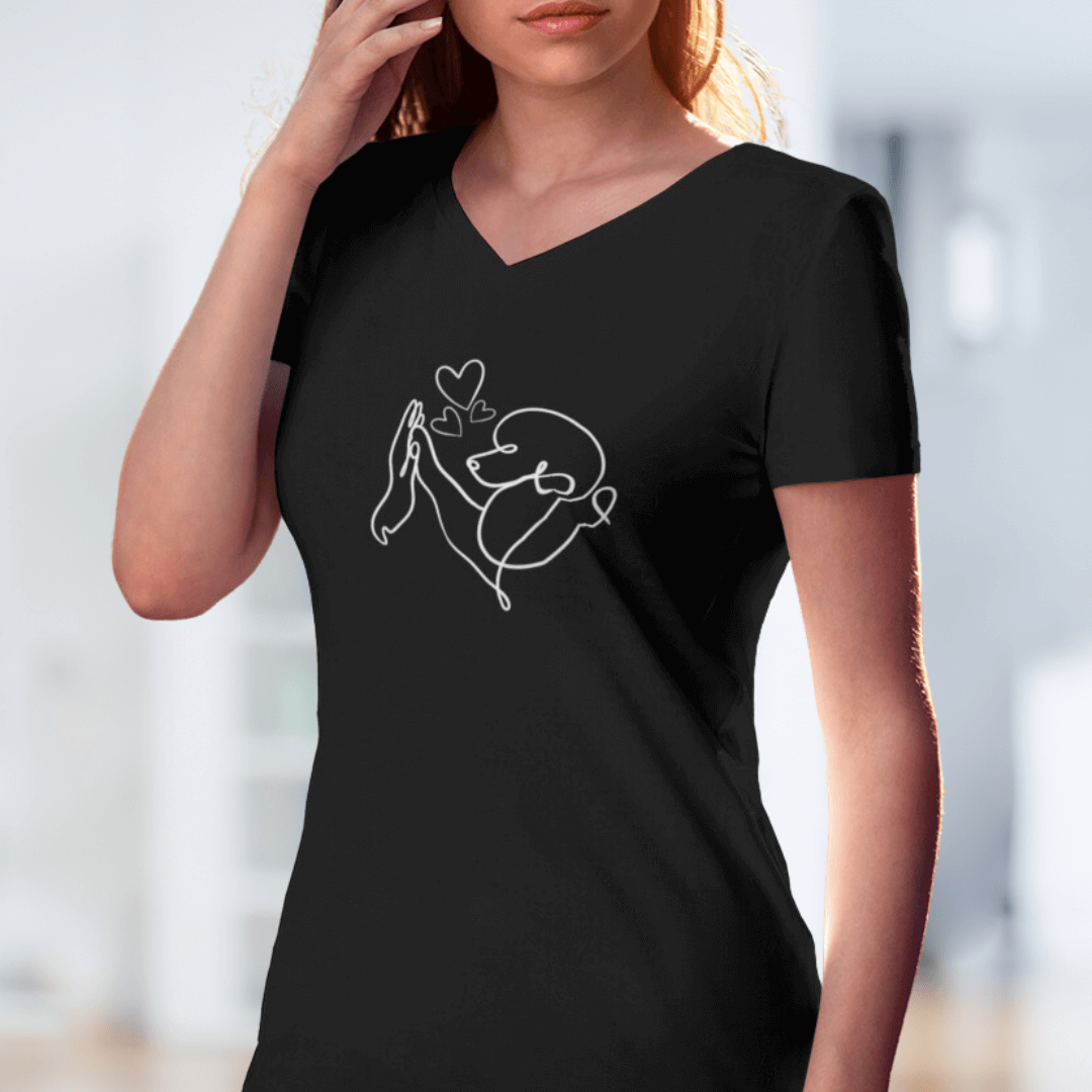 Pudelliebe - V-Shirt für Damen