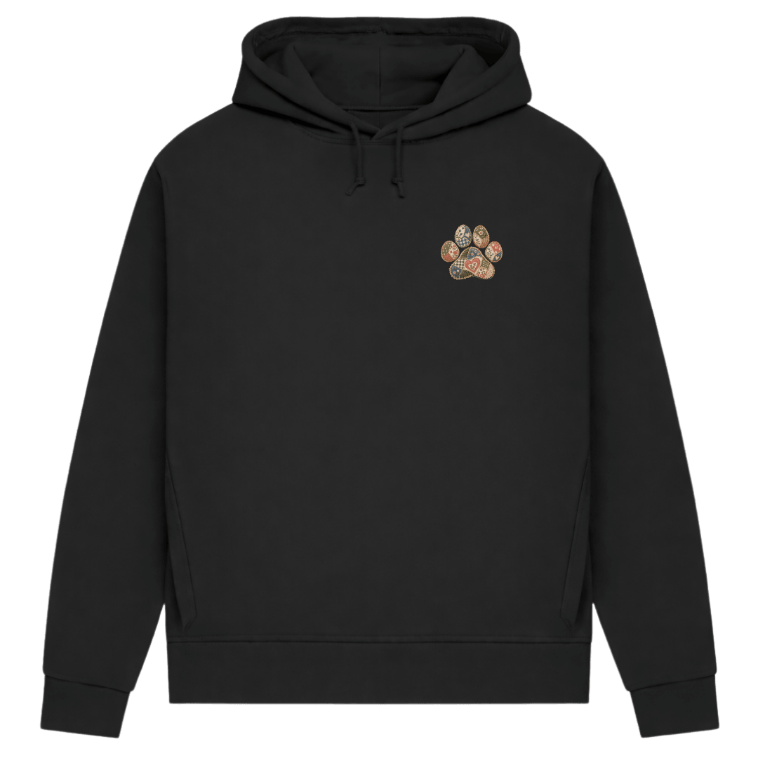 Damen Bio-Hoodie mit kleiner Patchwork-Pfote | Hundeliebe