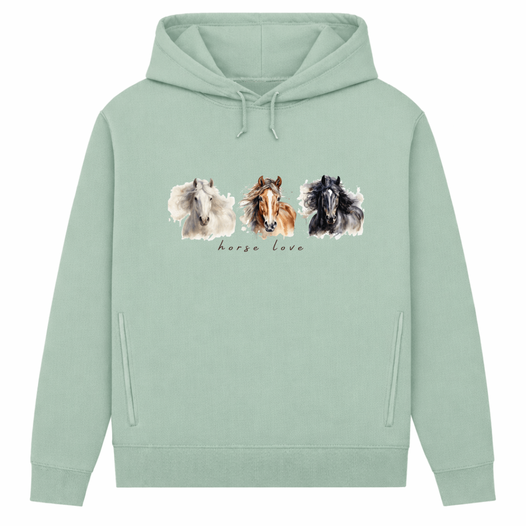 Horse Love – Hoodie aus Bio-Baumwolle für Damen
