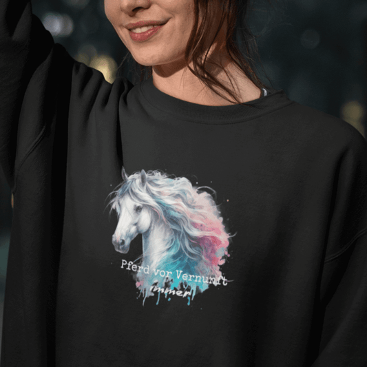 Pferd vor Vernunft - Bio-Sweatshirt für Damen