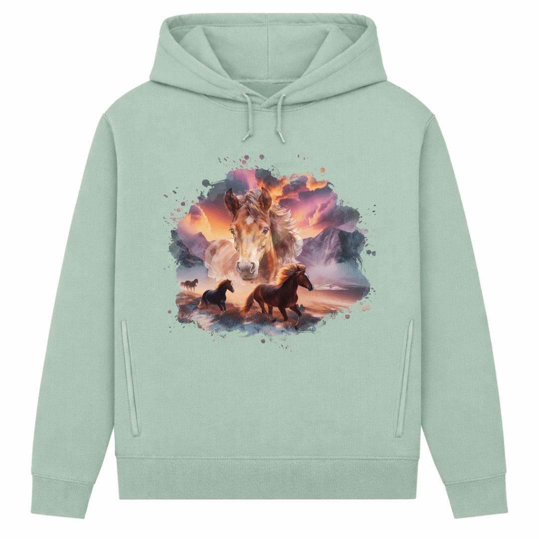 Magie der Pferde - Hoodie aus Bio-Baumwolle für Damen