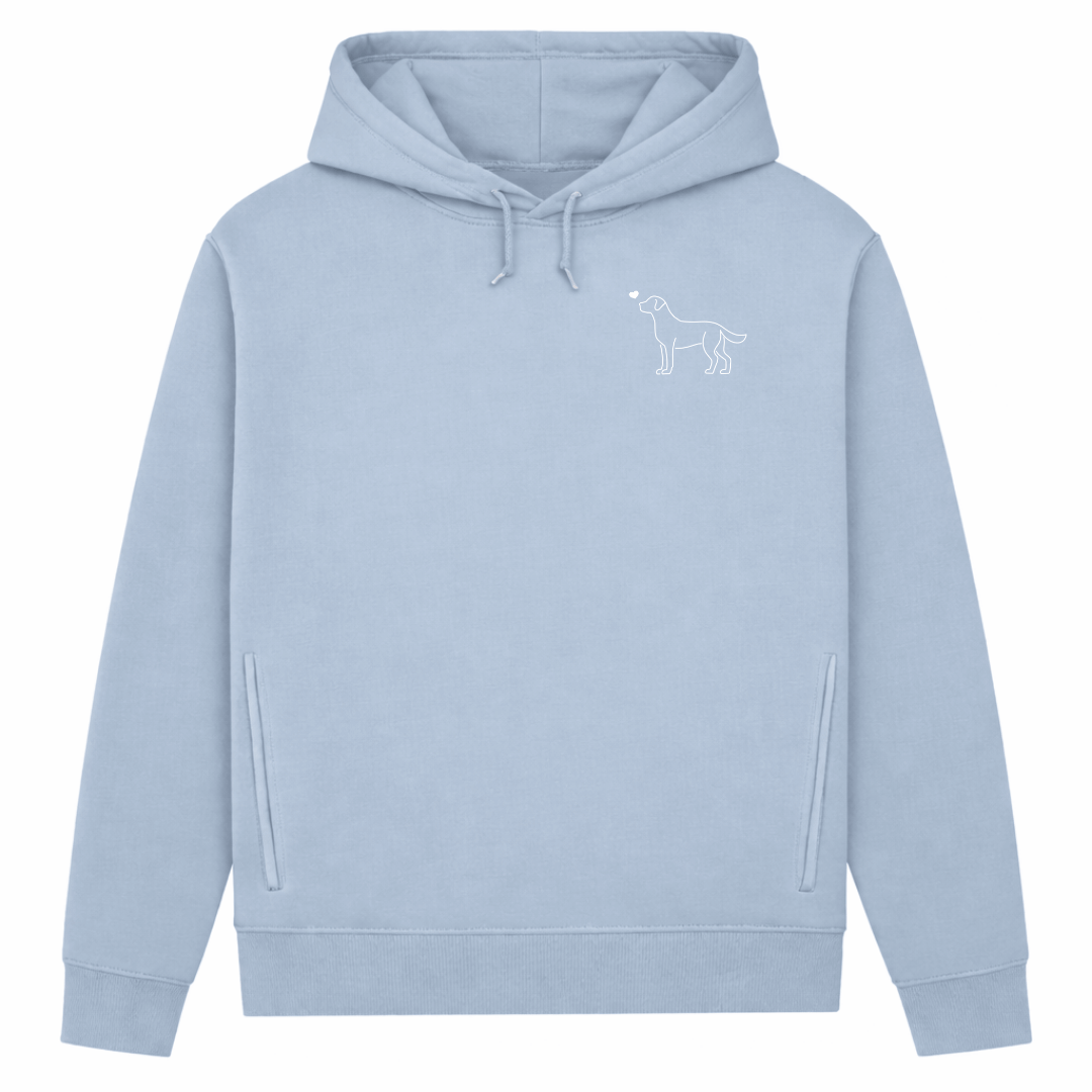 Labrador mit Herz– Hoodie aus Bio-Baumwolle für Damen