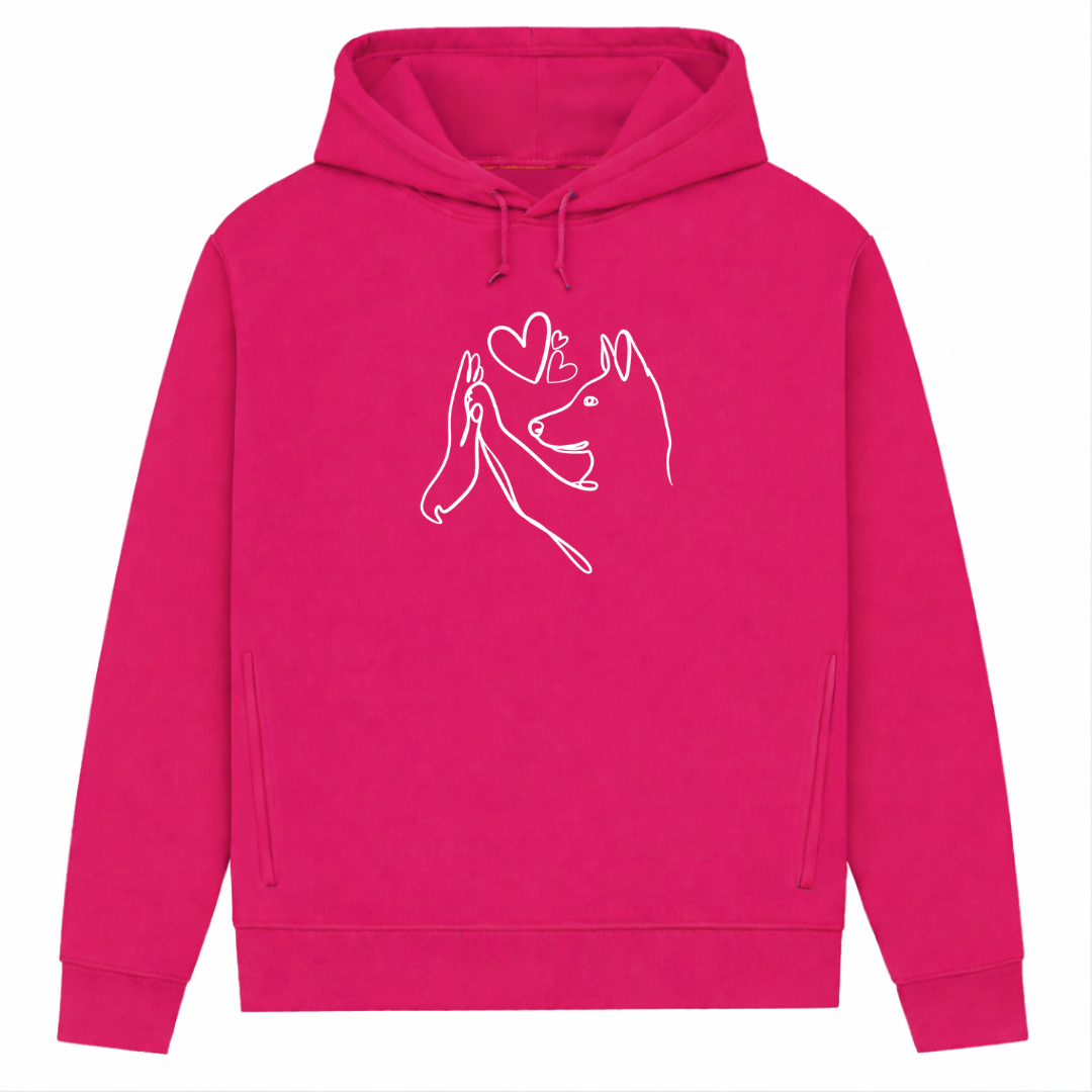 Wahre Liebe Stehohren– Hoodie aus Bio-Baumwolle für Damen