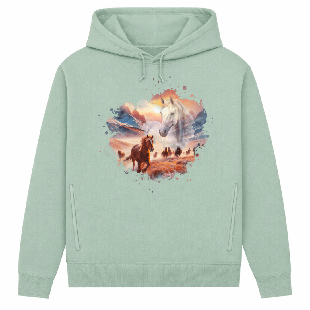 Liebe zu Pferden - Hoodie aus Bio-Baumwolle für Damen
