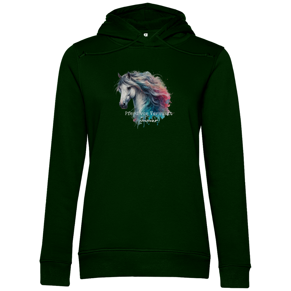 Pferd vor Vernunft - Bio-Hoodie für Damen