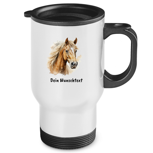 Edelstahl-Thermobecher - Pferdeliebe