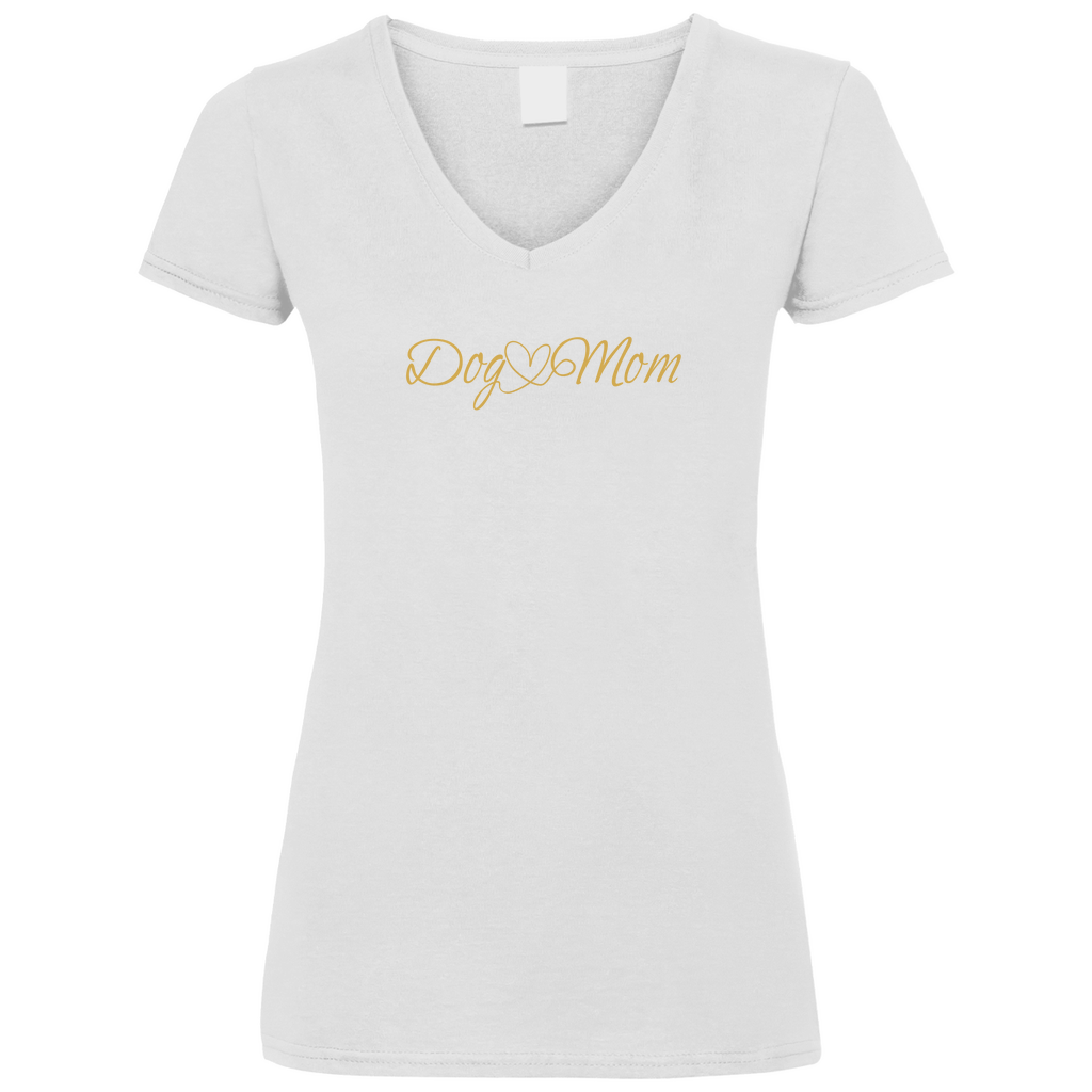 Dog Mom - V-Shirt für Damen