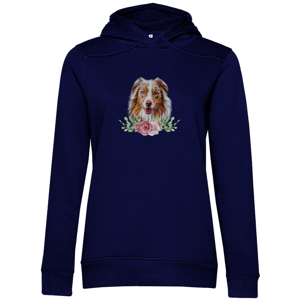 Flower Australian Shepherd - Bio-Hoodie für Damen