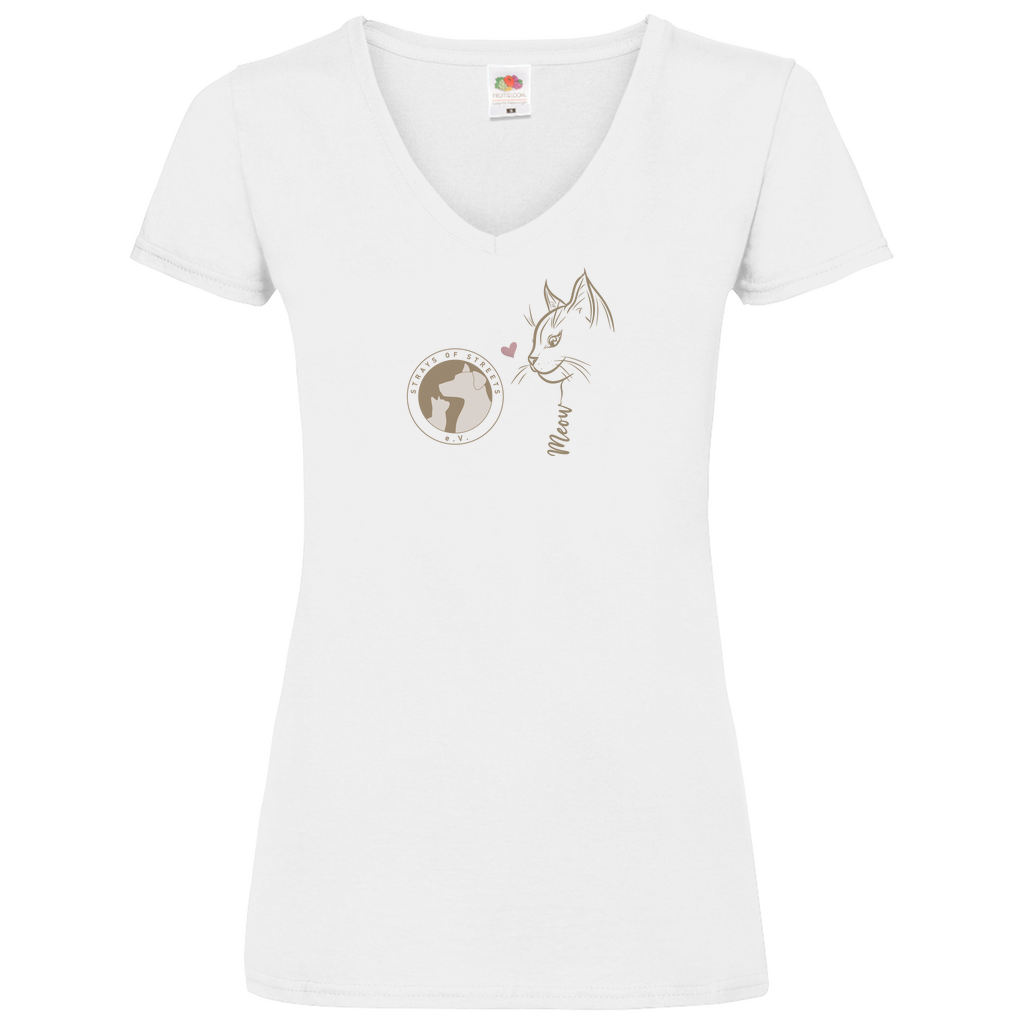 Strays of Streets Meow - V-Shirt für Damen