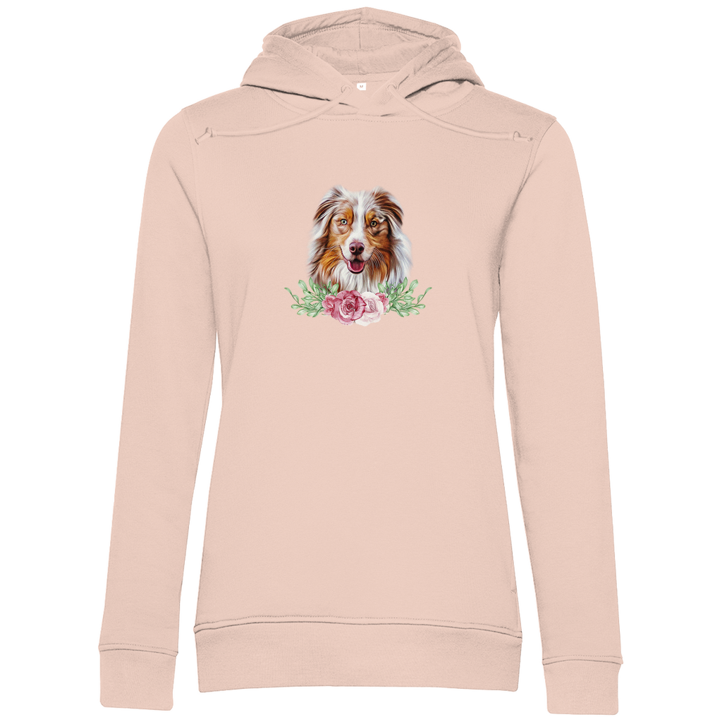 Flower Australian Shepherd - Bio-Hoodie für Damen