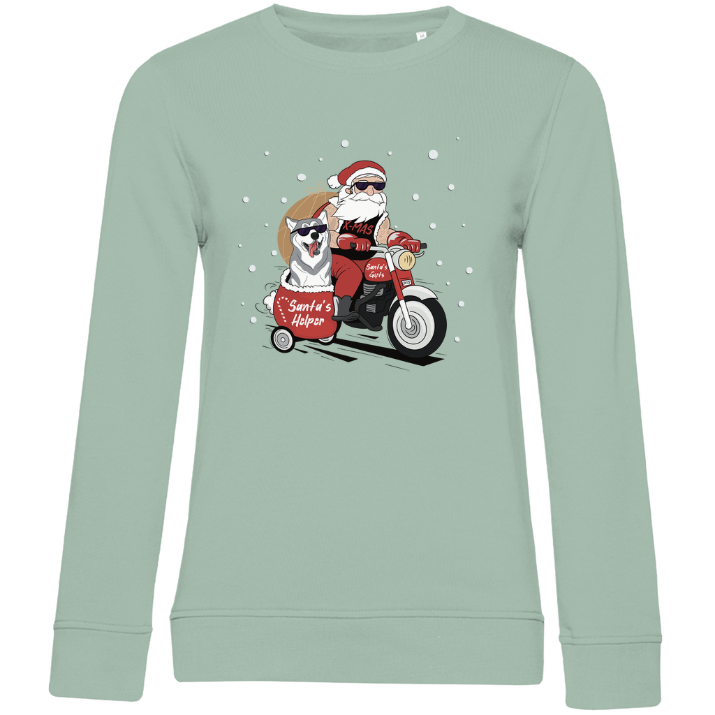 Biker Santa - Bio-Sweatshirt für Damen-Weihnachten