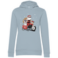 Biker Santa- Bio-Hoodie für Damen-Weihnachten