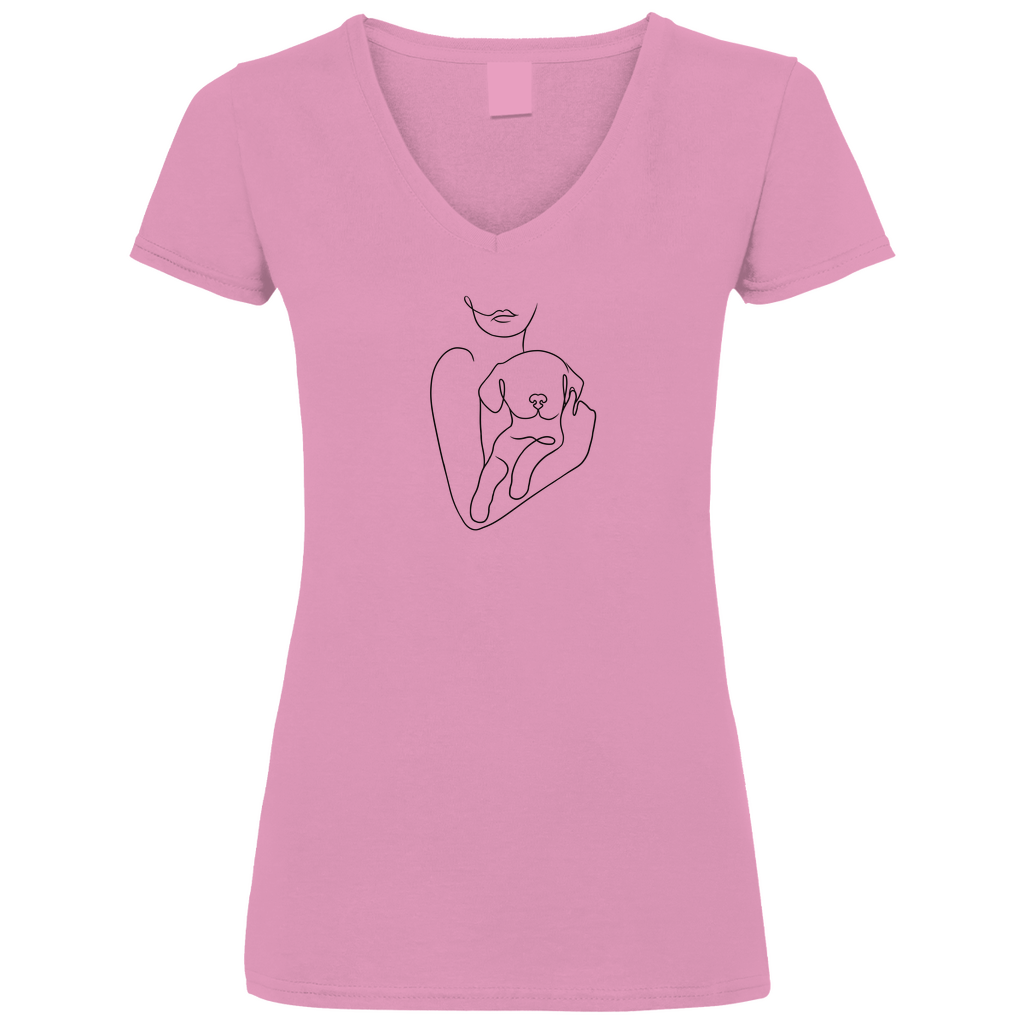 Welpenliebe - V-Shirt für Damen