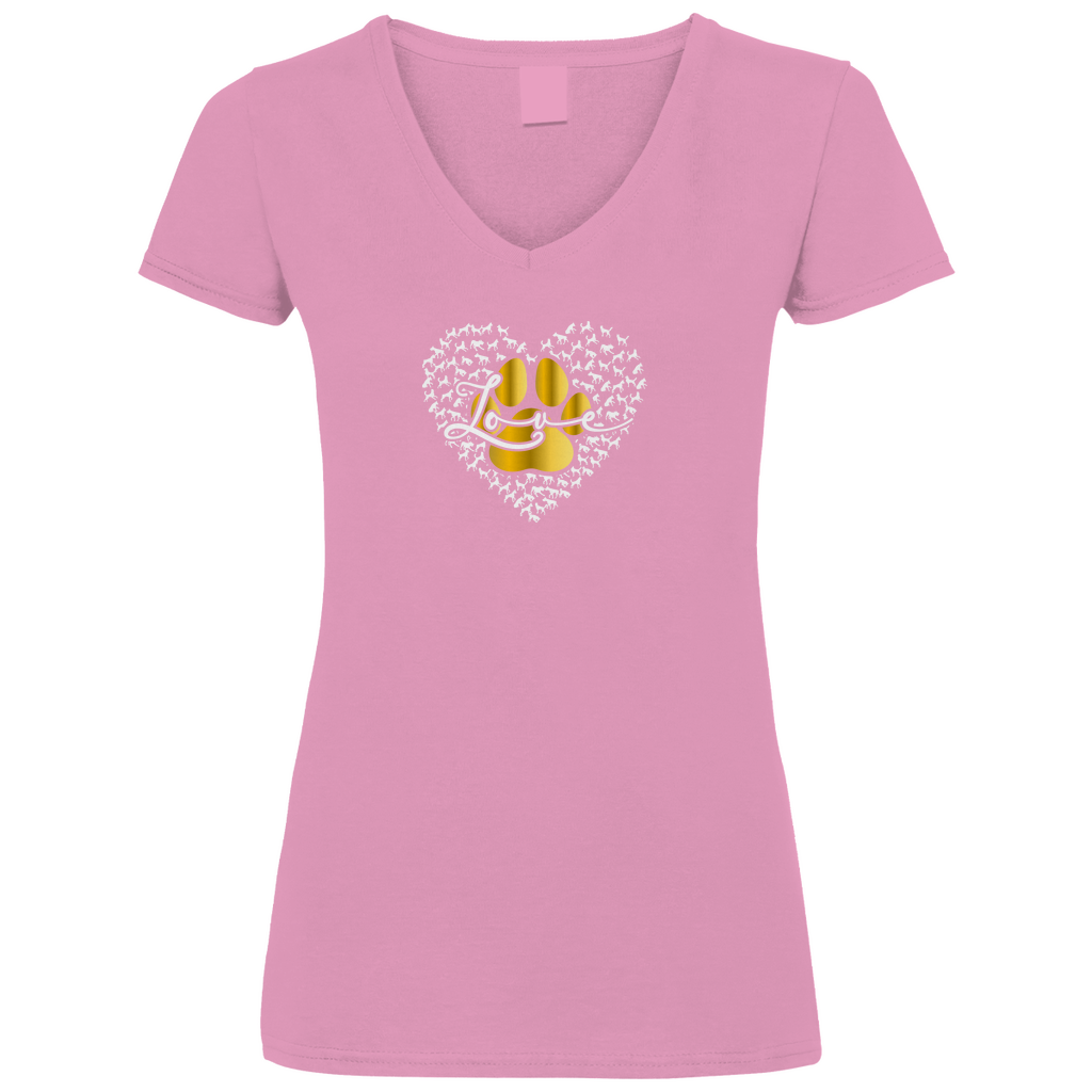 Love Dog - V-Shirt für Damen