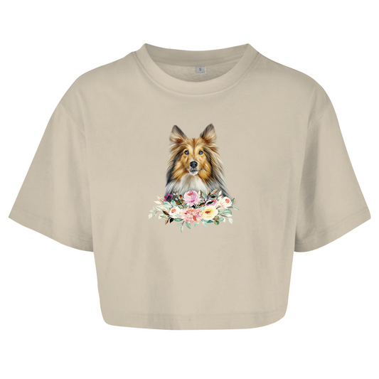 Flower Flower Sheltie - Oversize Crop Top für Damen