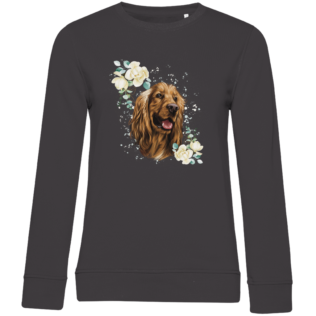 Flower Cocker Spaniel - Bio-Sweatshirt für Damen