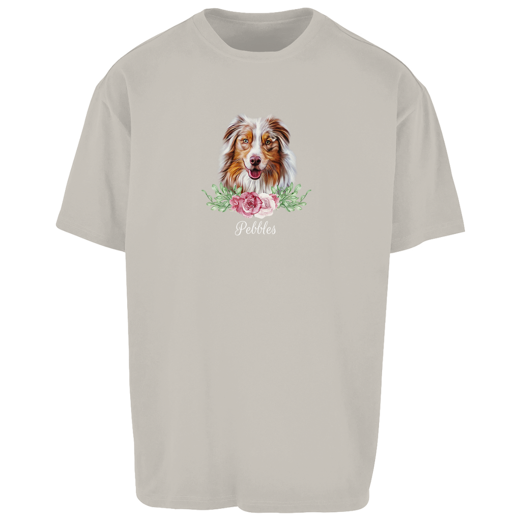 Flower Australian Shepherd - Oversize T-Shirt Unisex - Dein Wunschtext